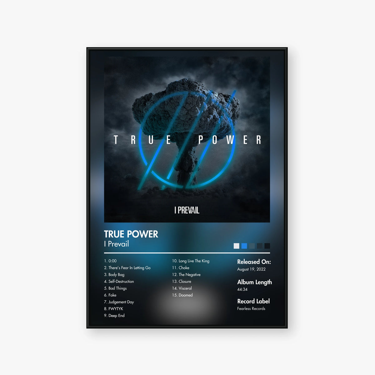 I Prevail — TRUE POWER Album Poster — Blur frame mockup