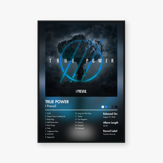 I Prevail — TRUE POWER Album Poster — Blur frame mockup