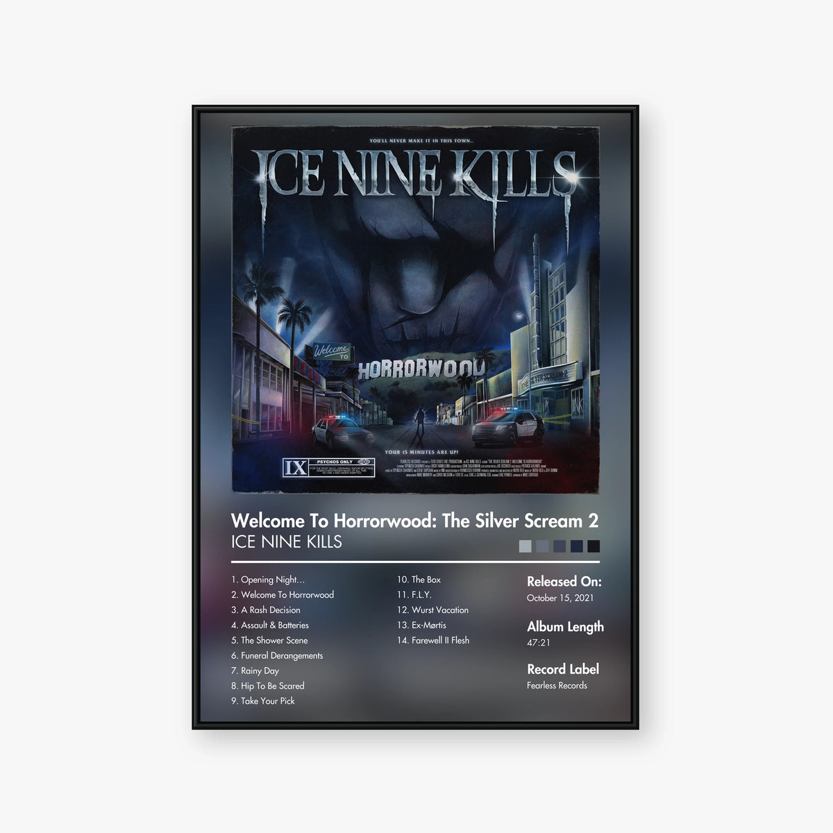 Ice Nine Kills — Welcome to Horrorwood: The Silver Scream 2 Album Poster — Blur frame mockup