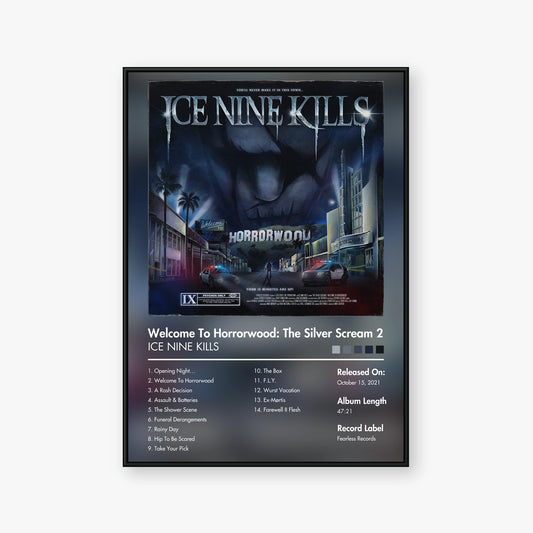 Ice Nine Kills — Welcome to Horrorwood: The Silver Scream 2 Album Poster — Blur frame mockup