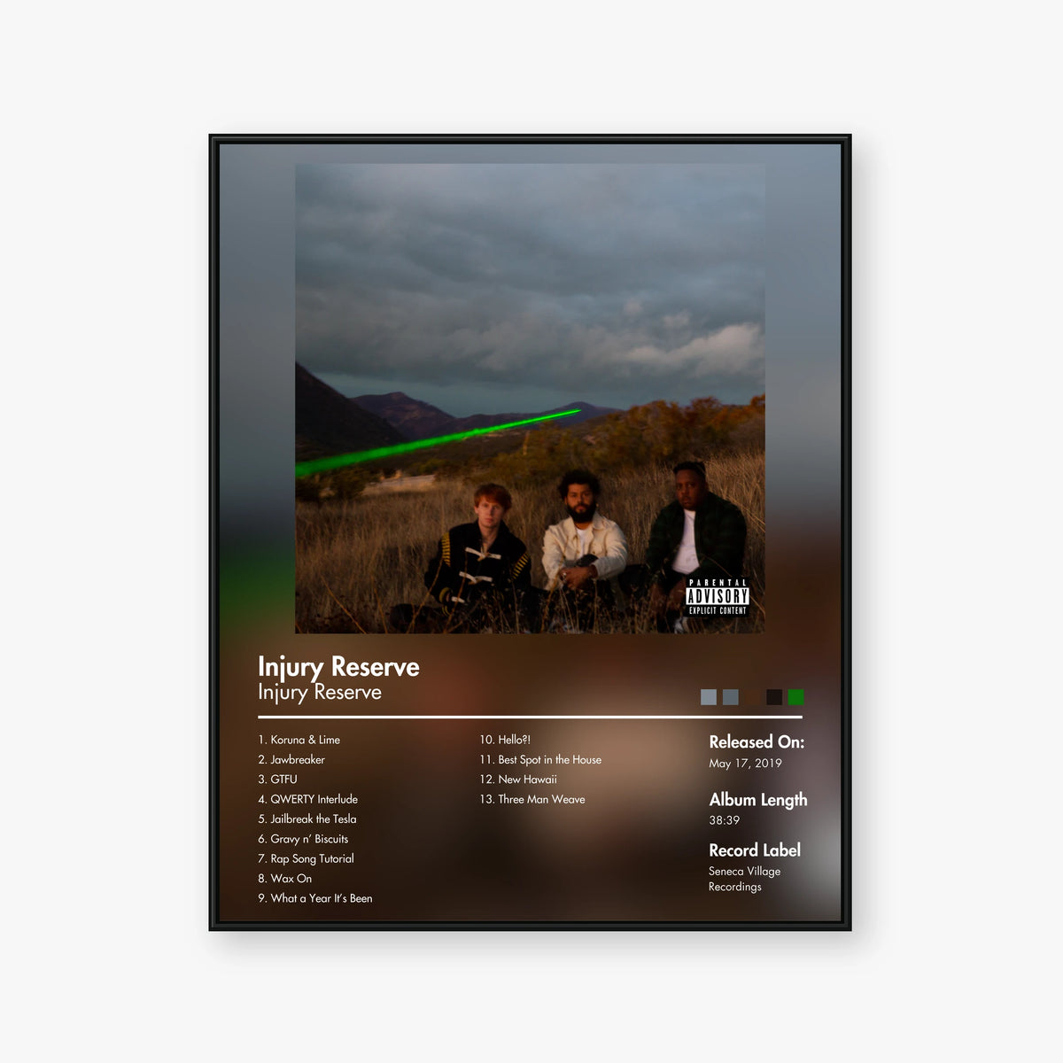 Injury Reserve — Injury Reserve Album Poster — Blur frame mockup