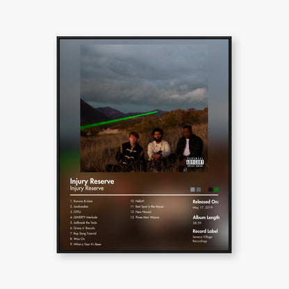 Injury Reserve — Injury Reserve Album Poster — Blur frame mockup