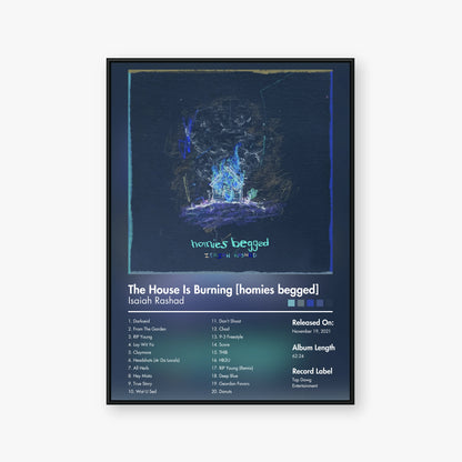 Isaiah Rashad — The House Is Burning homies begged Album Poster — Blur frame mockup
