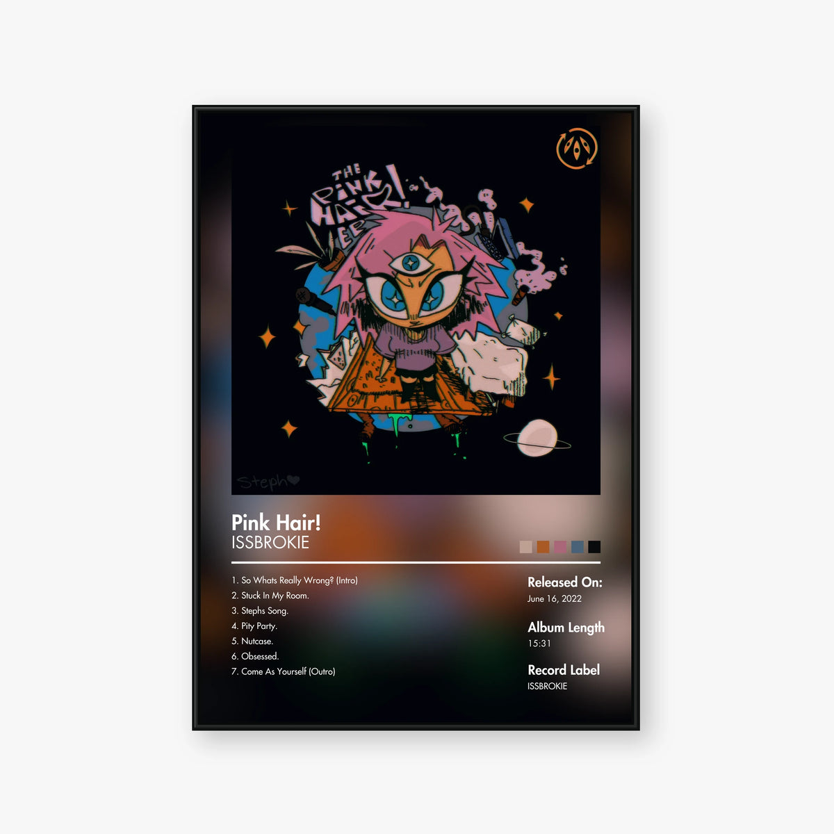 ISSBROKIE — PINK HAIR! Album Poster — Blur frame mockup