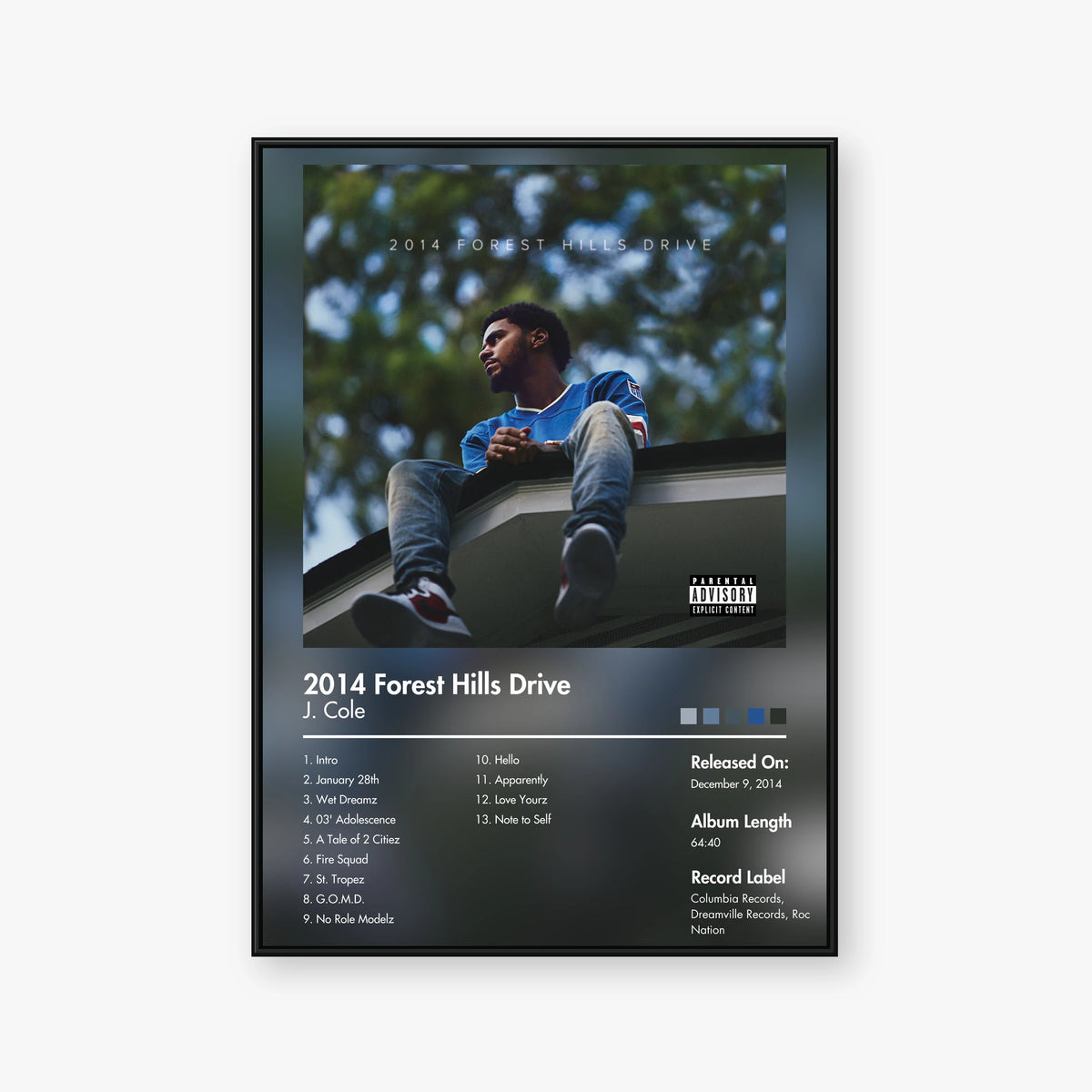 J. Cole — 2014 Forest Hills Drive Album Poster — Blur frame mockup