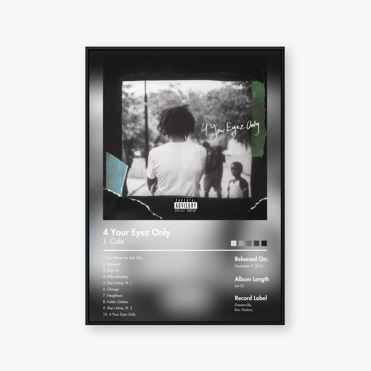 J. Cole — 4 Your Eyez Only Album Poster — Blur frame mockup