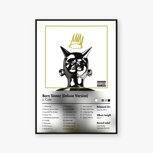 J. Cole — Born Sinner (Deluxe) Album Poster — Blur frame mockup