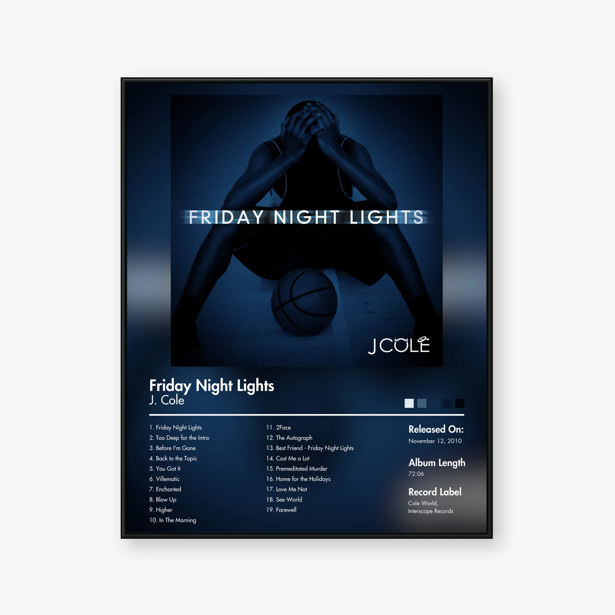 J. Cole — Friday Night Lights Album Poster — Blur frame mockup