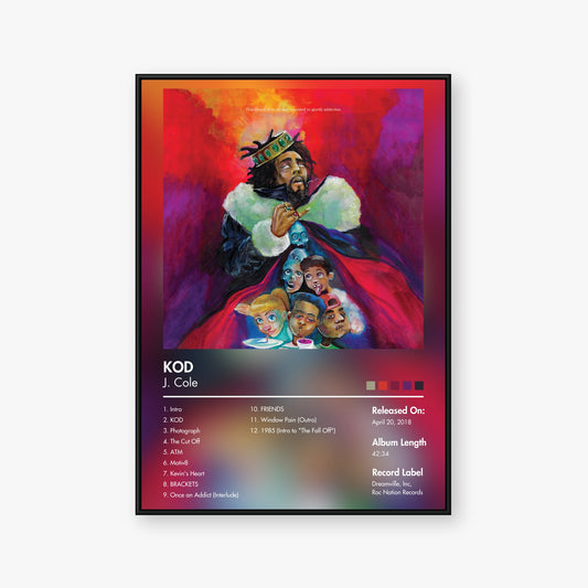 J. Cole — KOD Album Poster — Blur frame mockup