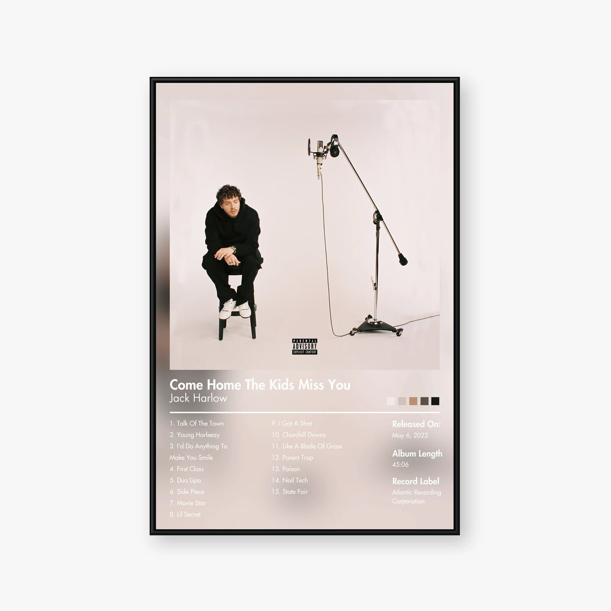 Jack Harlow — Come Home the Kids Miss You Album Poster — Blur frame mockup