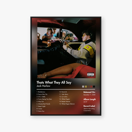 Jack Harlow — Thats What They All Say Album Poster — Blur frame mockup
