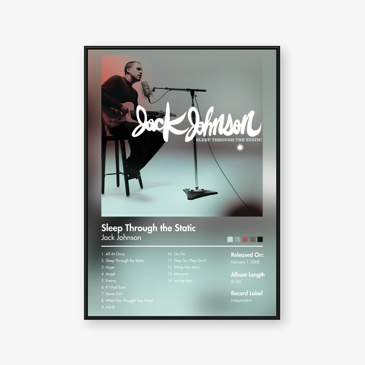Jack Johnson — Sleep Through the Static Album Poster — Blur frame mockup