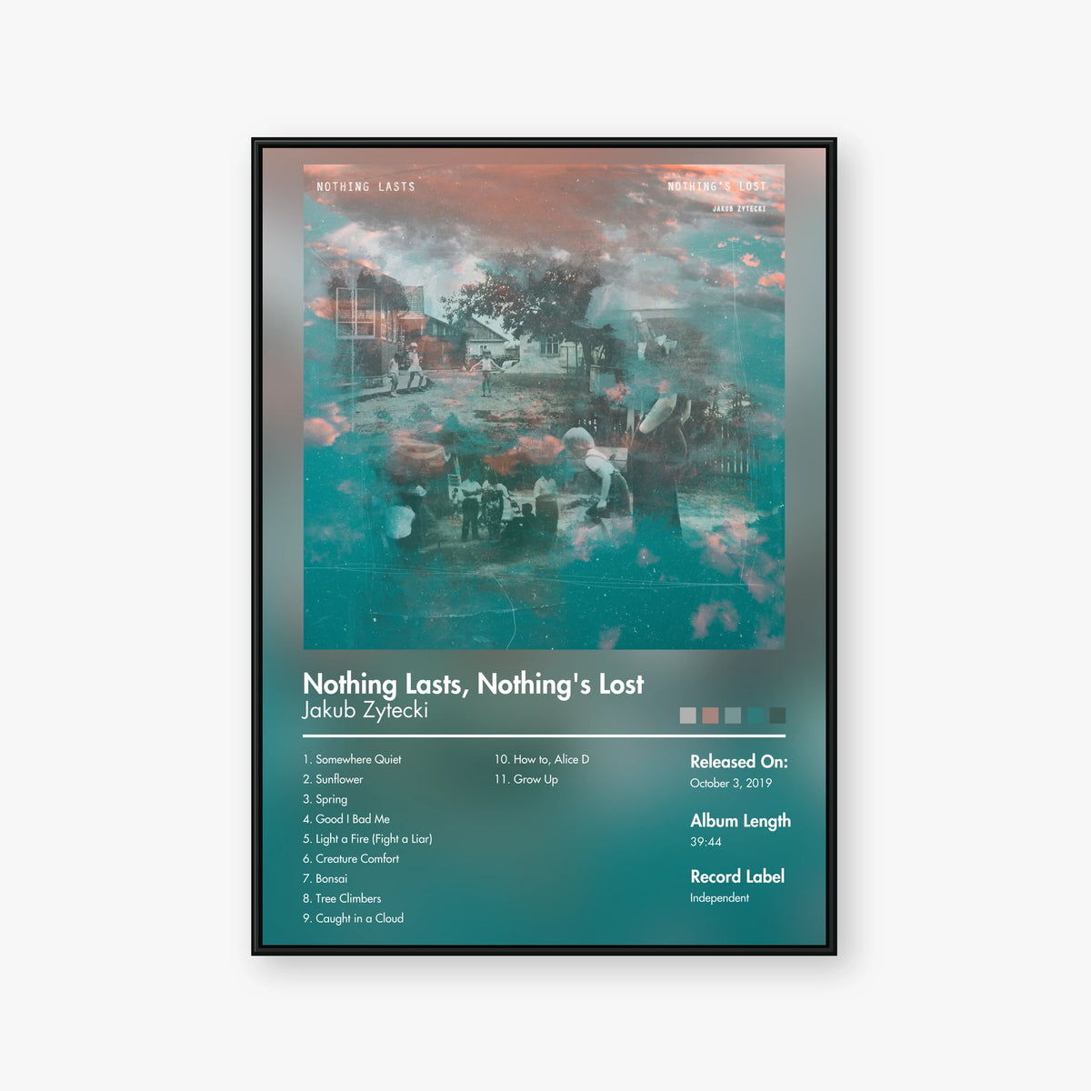 Jakub Zytecki — Nothing Lasts, Nothing's Lost Album Poster — Blur frame mockup