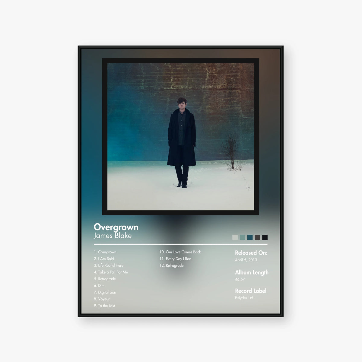 James Blake — Overgrown Album Poster — Blur frame mockup
