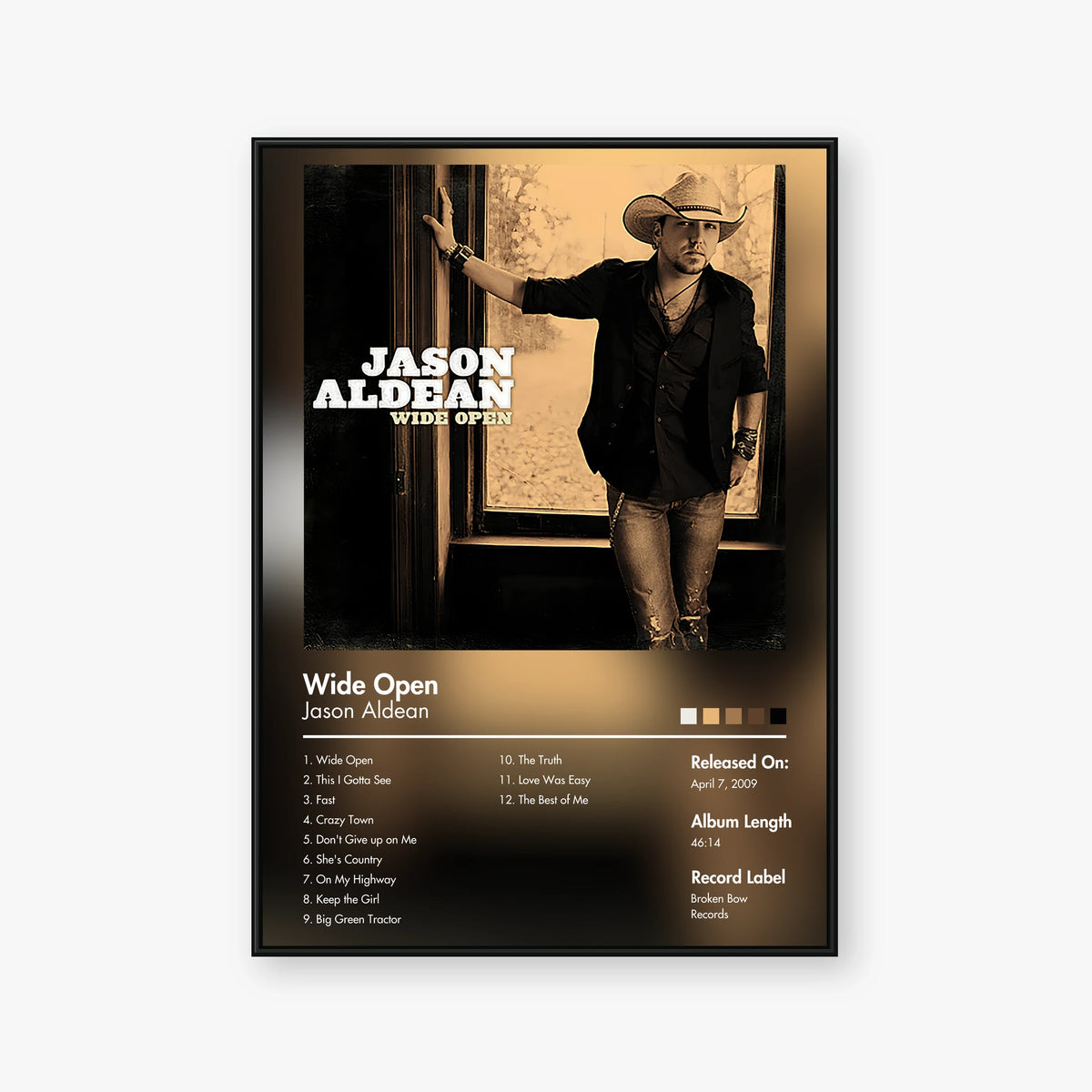 Jason Aldean — Wide Open Album Poster — Blur frame mockup