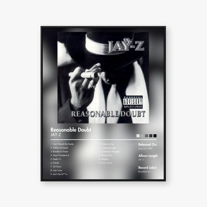 JAY-Z — Reasonable Doubt Album Poster — Blur frame mockup
