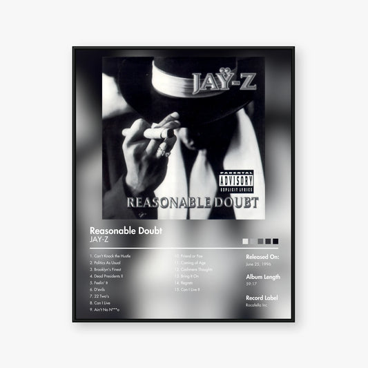 JAY-Z — Reasonable Doubt Album Poster — Blur frame mockup