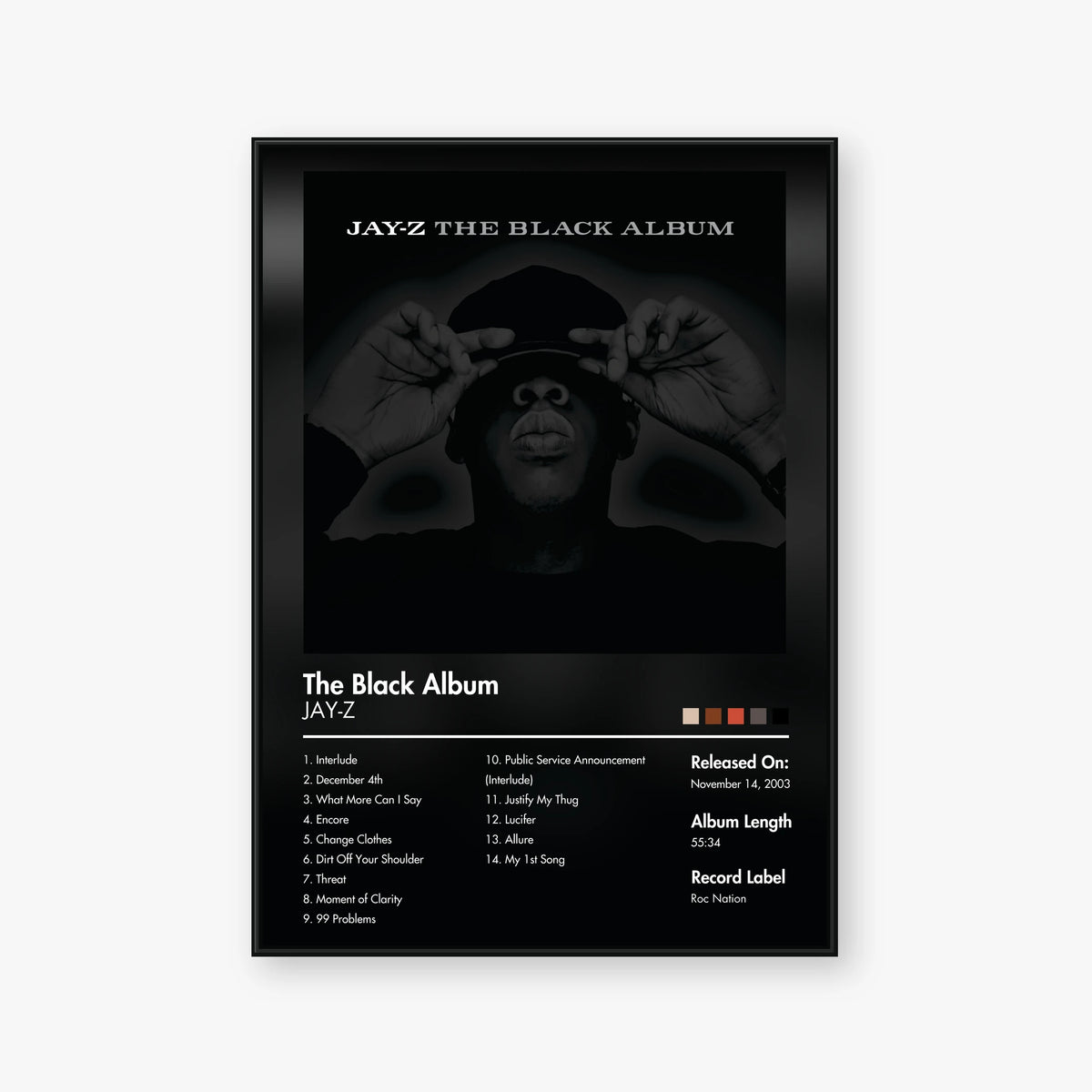 JAY-Z — The Black Album Album Poster — Blur frame mockup