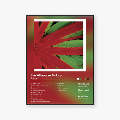 Jejune — This Afternoons Malady Album Poster — Blur frame mockup