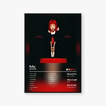 JENNIE — Ruby Album Poster — Blur frame mockup