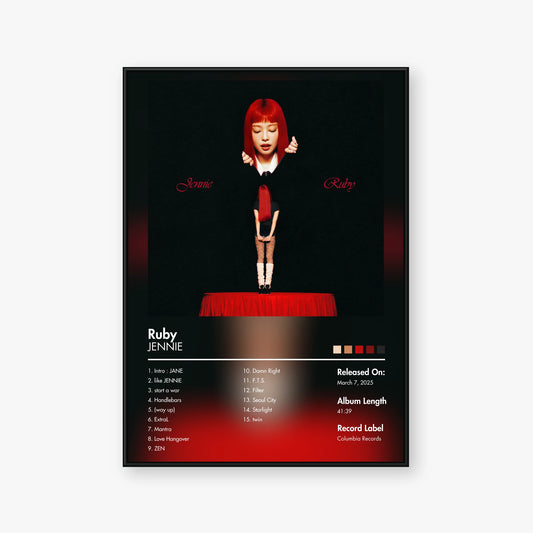 JENNIE — Ruby Album Poster — Blur frame mockup