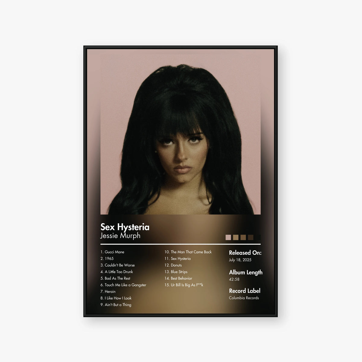 Jessie Murph — Sex Hysteria Album Poster — Blur frame mockup