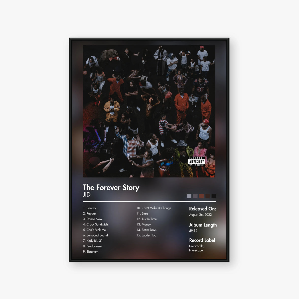 JID — The Forever Story Album Poster — Blur frame mockup