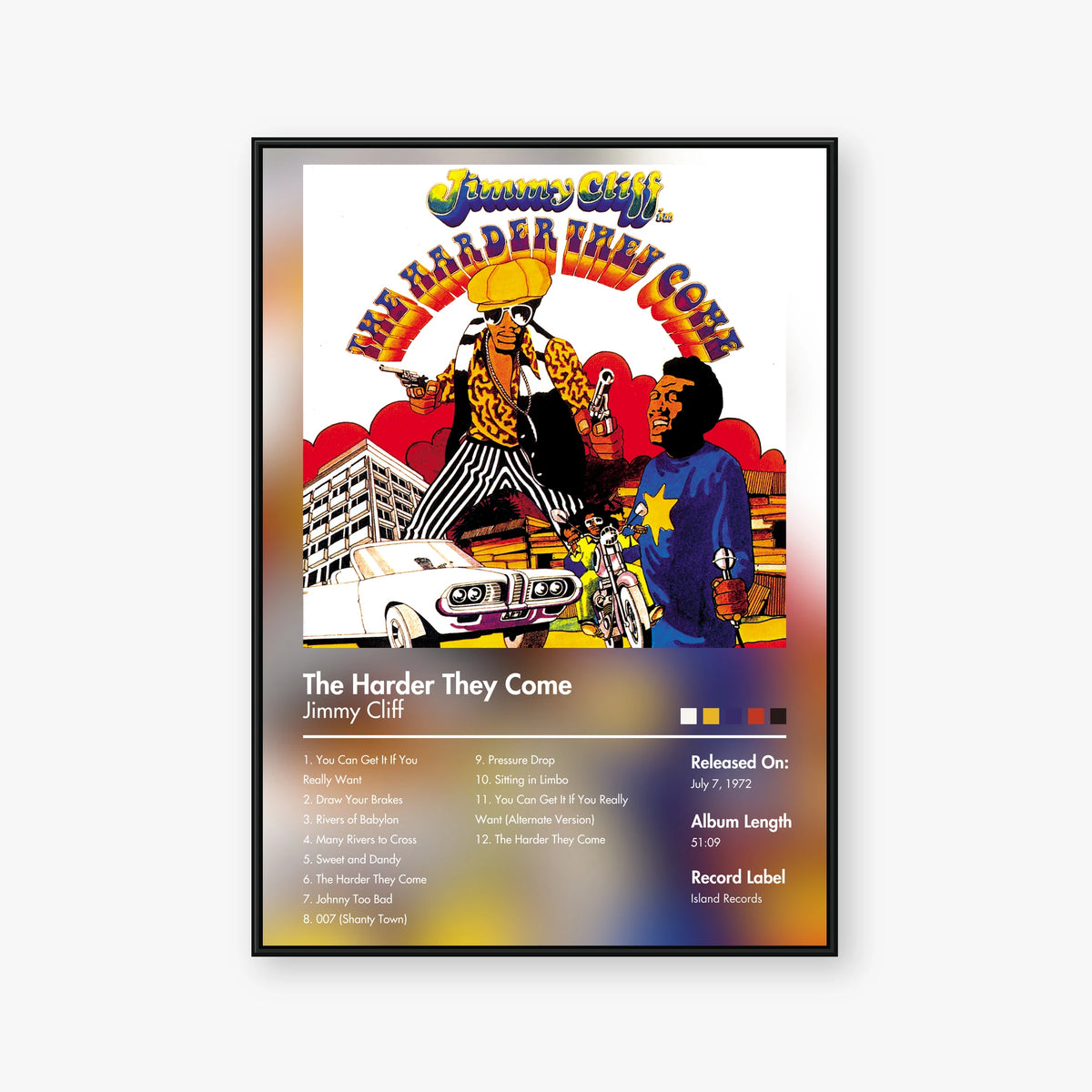 Jimmy Cliff — The Harder They Come Album Poster — Blur frame mockup