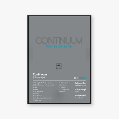 John Mayer — Continuum Album Poster — Blur frame mockup