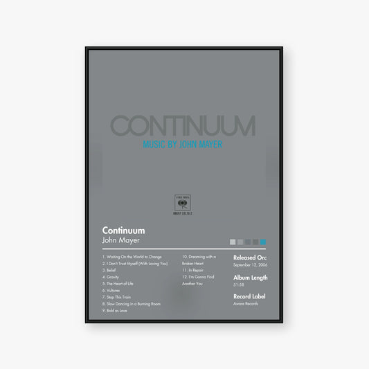John Mayer — Continuum Album Poster — Blur frame mockup