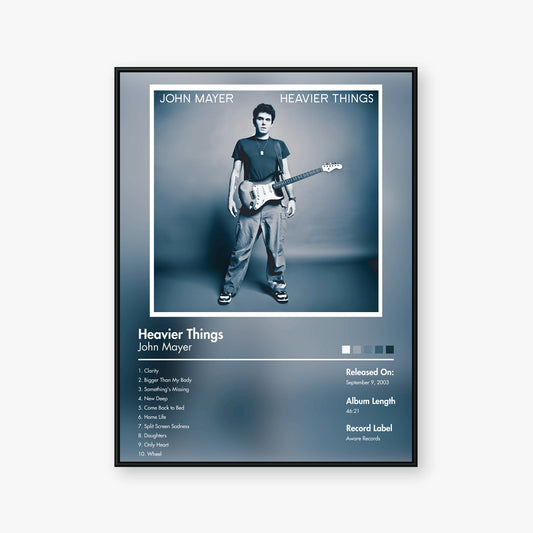 John Mayer — Heavier Things Album Poster — Blur frame mockup