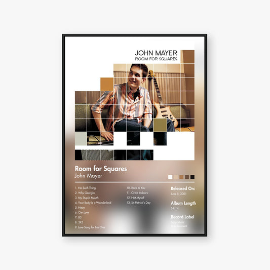 John Mayer — Room for Squares Album Poster — Blur frame mockup