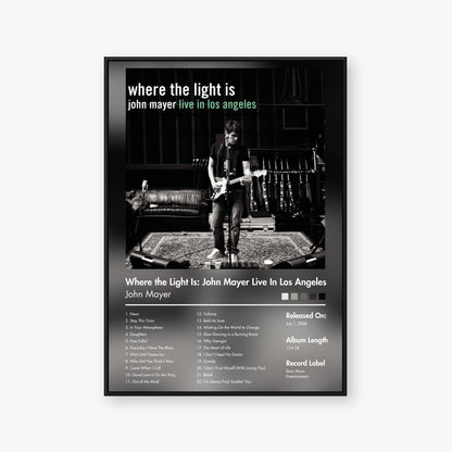 John Mayer — Where the Light Is: John Mayer Live in Los Angeles Album Poster — Blur frame mockup