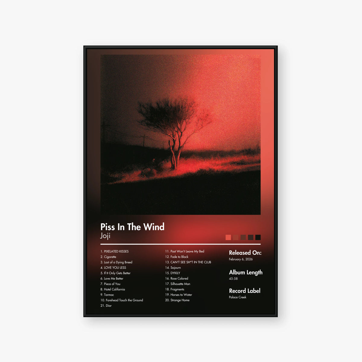 Joji — Piss in the Wind Album Poster — Blur frame mockup