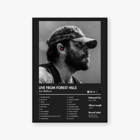 Jon Bellion — LIVE FROM FOREST HILLS Album Poster — Blur frame mockup