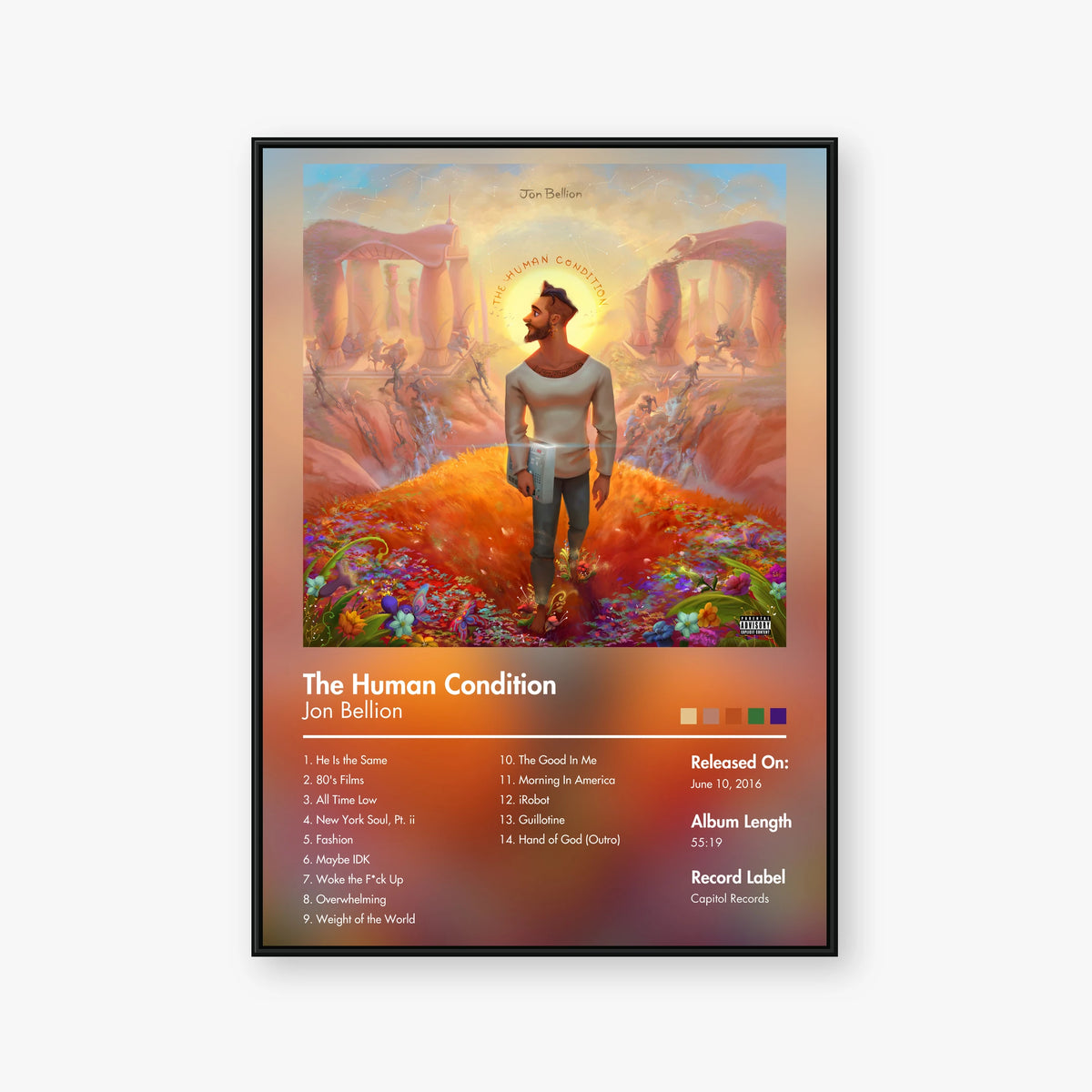 Jon Bellion — The Human Condition Album Poster — Blur frame mockup