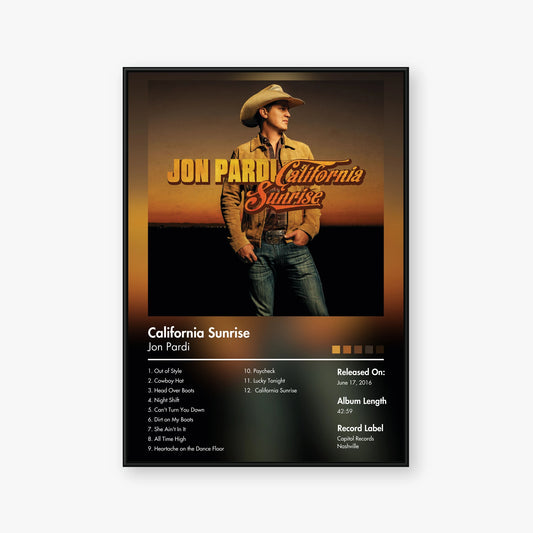 Jon Pardi — California Sunrise Album Poster — Blur frame mockup