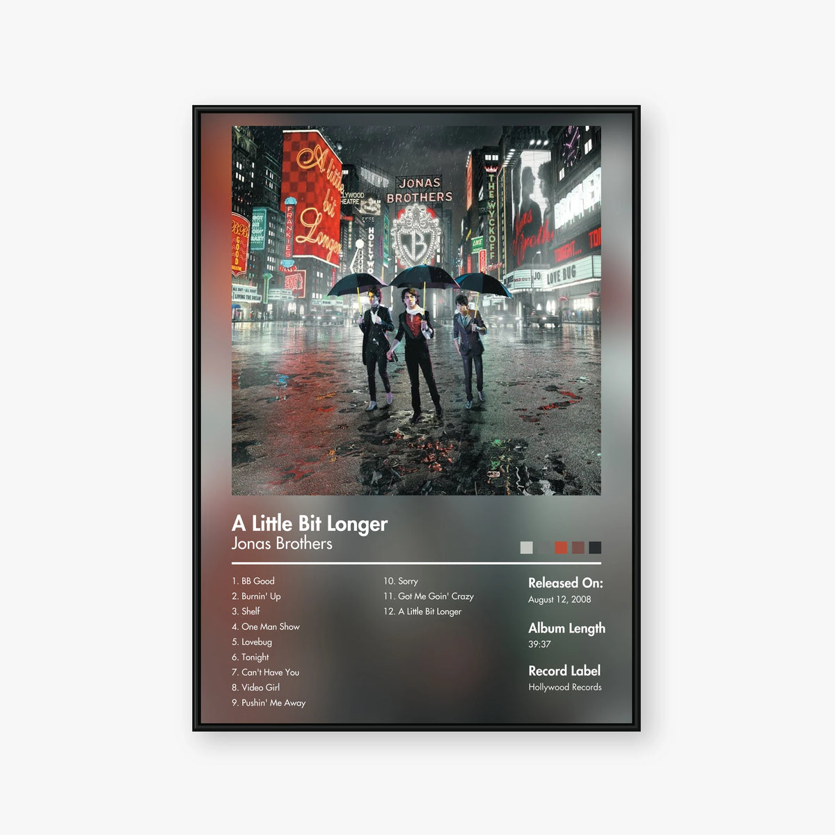Jonas Brothers — A Little Bit Longer Album Poster — Blur frame mockup