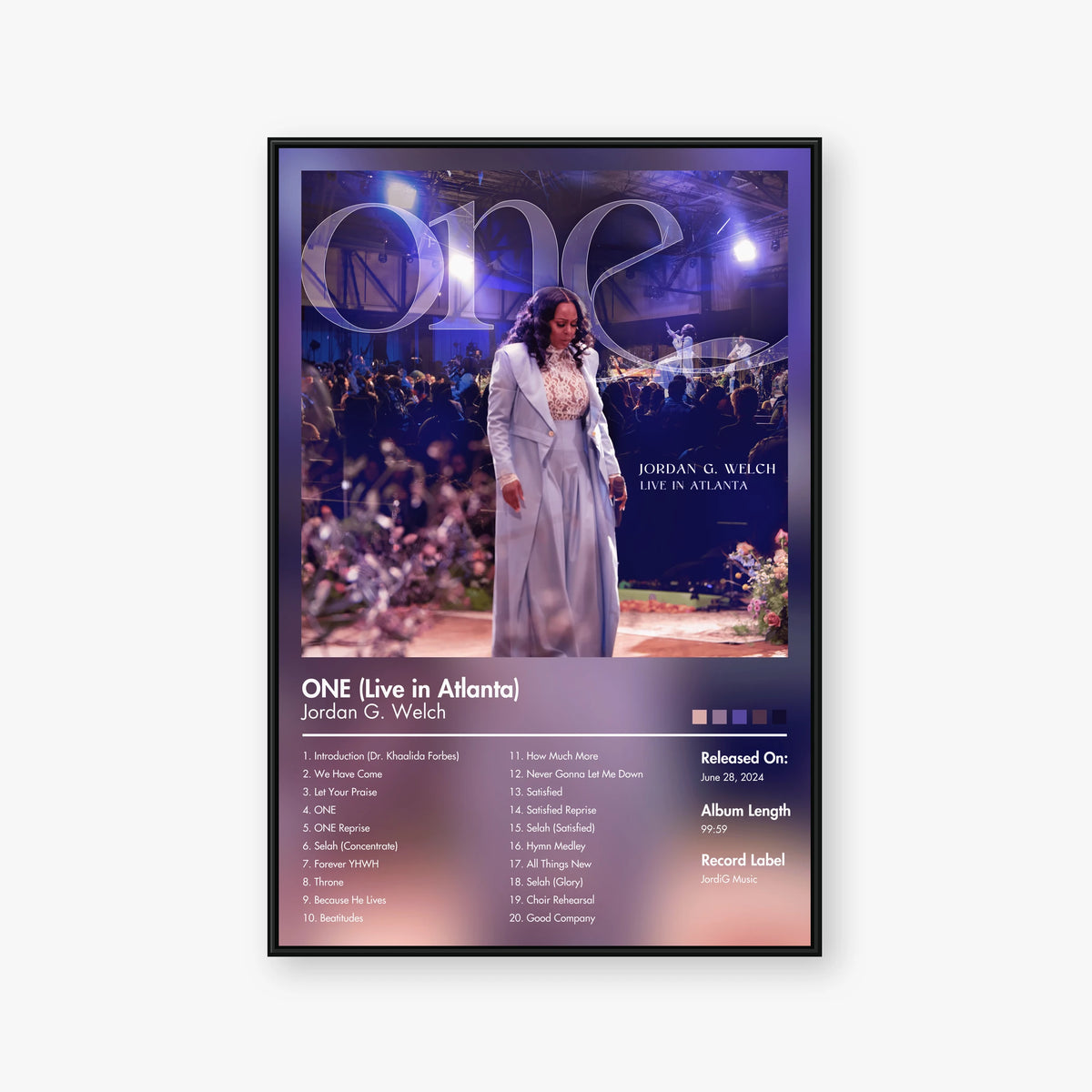 Jordan G. Welch — ONE (Live in Atlanta) Album Poster — Blur frame mockup