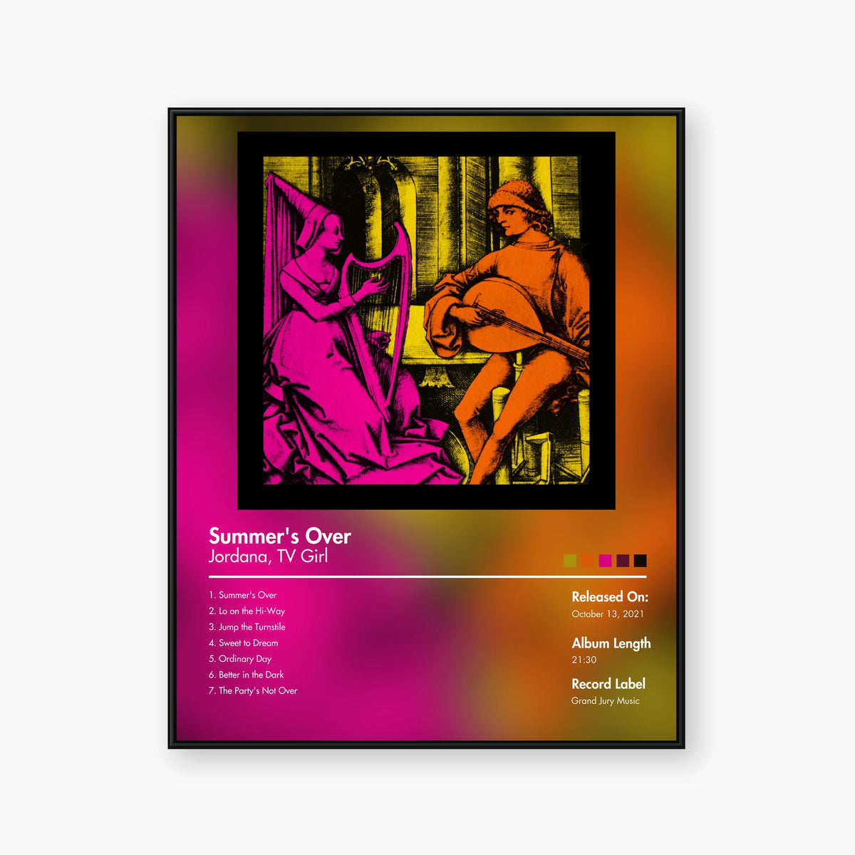 Jordana & TV Girl — Summer's Over Album Poster — Blur frame mockup
