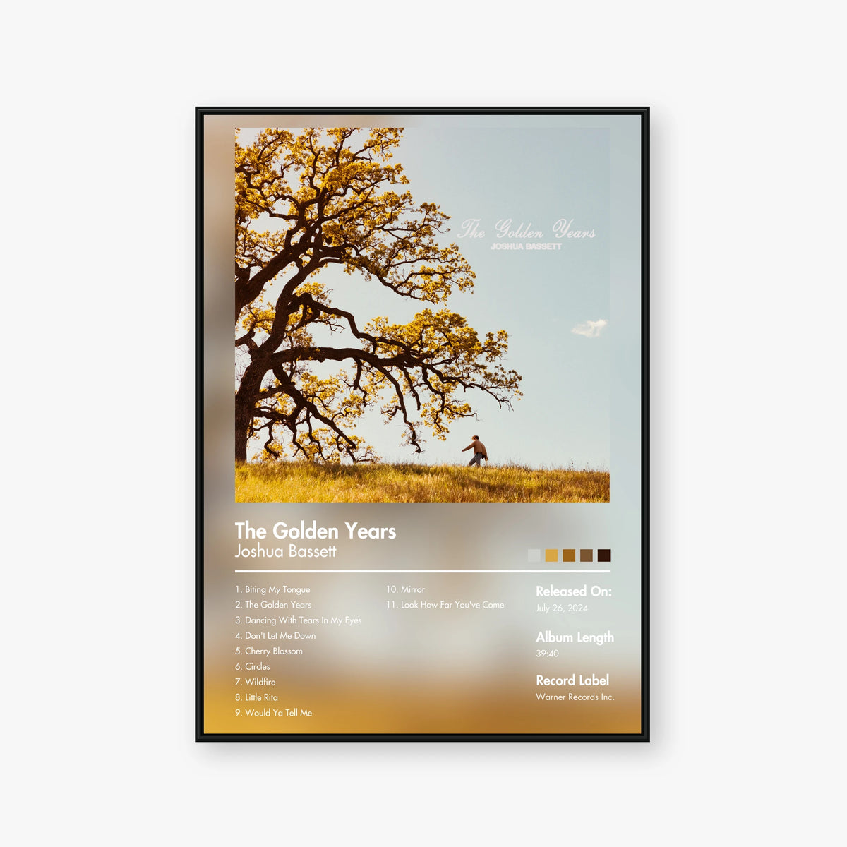 Joshua Bassett — The Golden Years Album Poster — Blur frame mockup