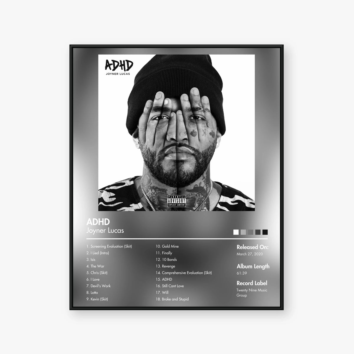 Joyner Lucas — ADHD Album Poster — Blur frame mockup