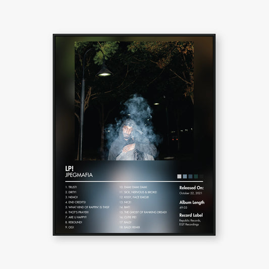 JPEGMAFIA — LP! Album Poster — Blur frame mockup