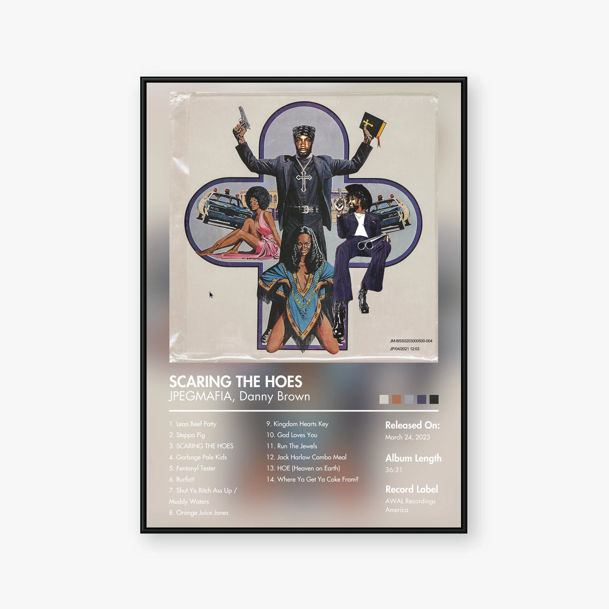 JPEGMAFIADanny Brown — SCARING THE HOES Album Poster — Blur frame mockup