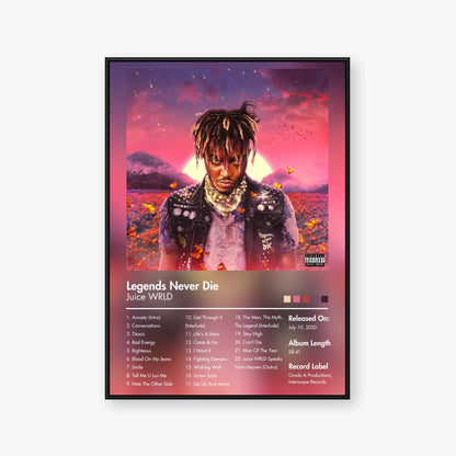 Juice WRLD — Legends Never Die Album Poster — Blur frame mockup