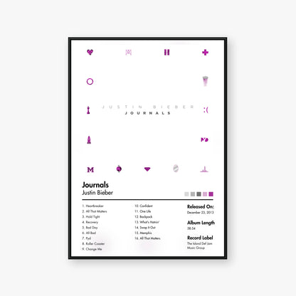 Justin Bieber — Journals Album Poster — Blur frame mockup
