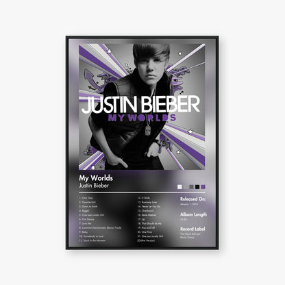Justin Bieber — My Worlds Album Poster — Blur frame mockup