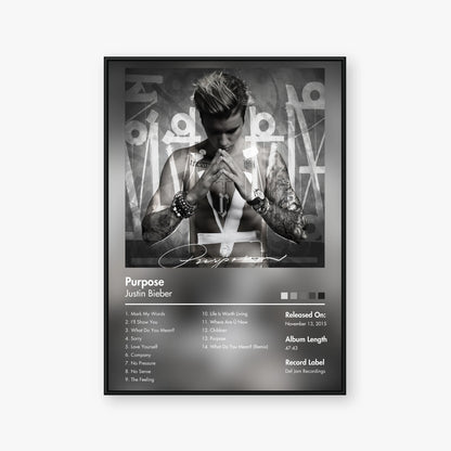 Justin Bieber — Purpose Album Poster — Blur frame mockup