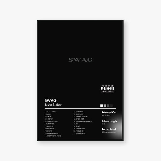 Justin Bieber — SWAG Album Poster — Blur frame mockup