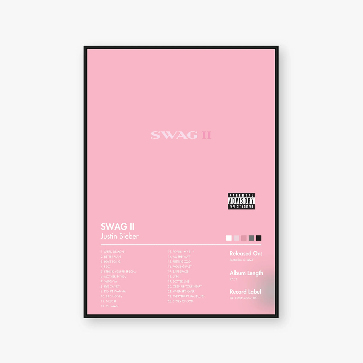 Justin Bieber — SWAG II Album Poster — Blur frame mockup